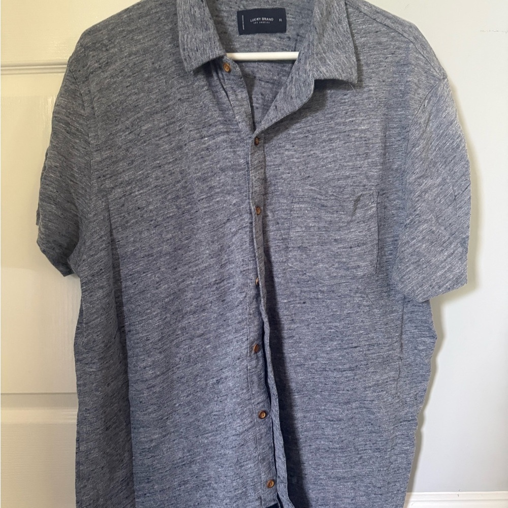 Lucky Brand Gray Casual Button Down Shirt